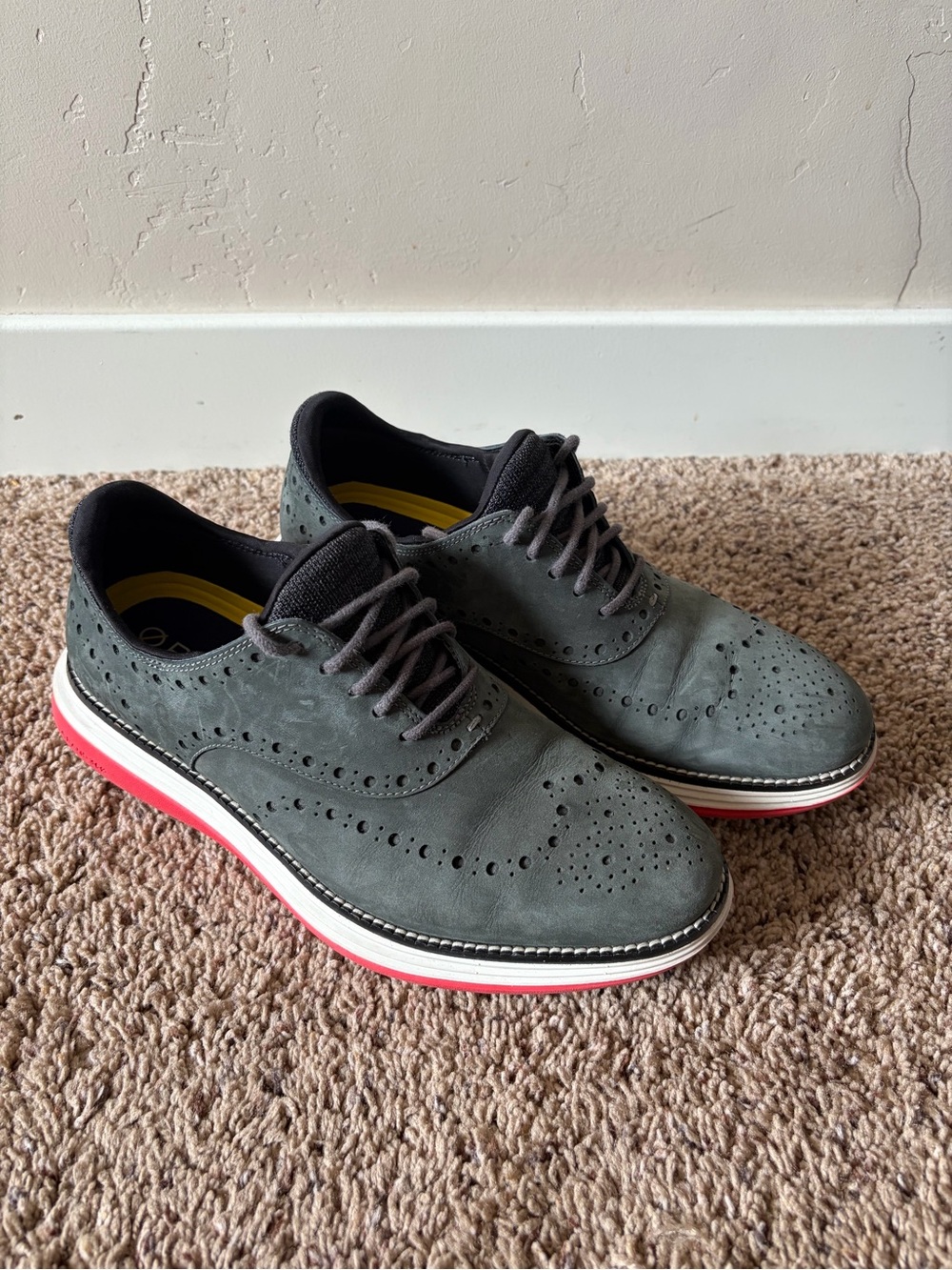 Cole Haan Men's ORIGINALGRAND Ultra Wing OX Oxford, Gray White Red, Men's Size 7